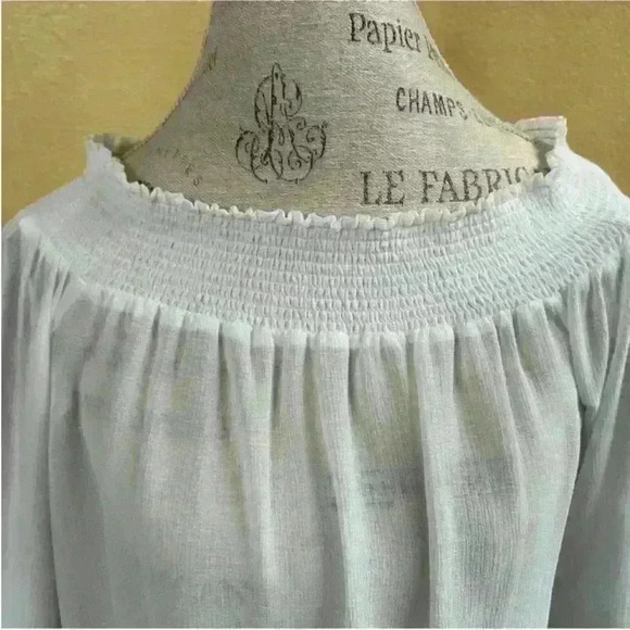 Ramy Brook Off The Shoulder Long Sleeve Sheer White Top Size M/L - Picture 9 of 13